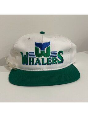 Vintage 1990s Hartford Whalers NHL Hockey Snapback Hat Ted Fletcher Sideliner